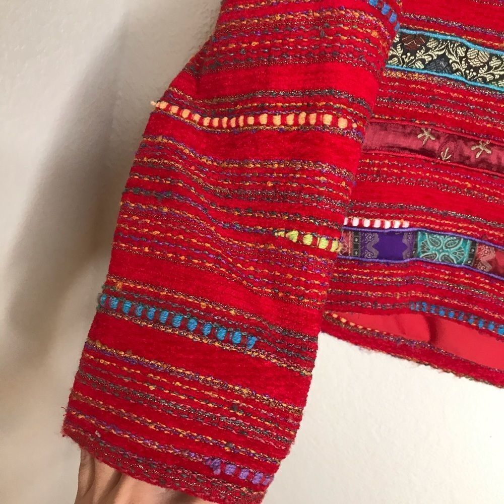 Coldwater creek‎ red patchwork shirt jacket - Picture 4 of 5